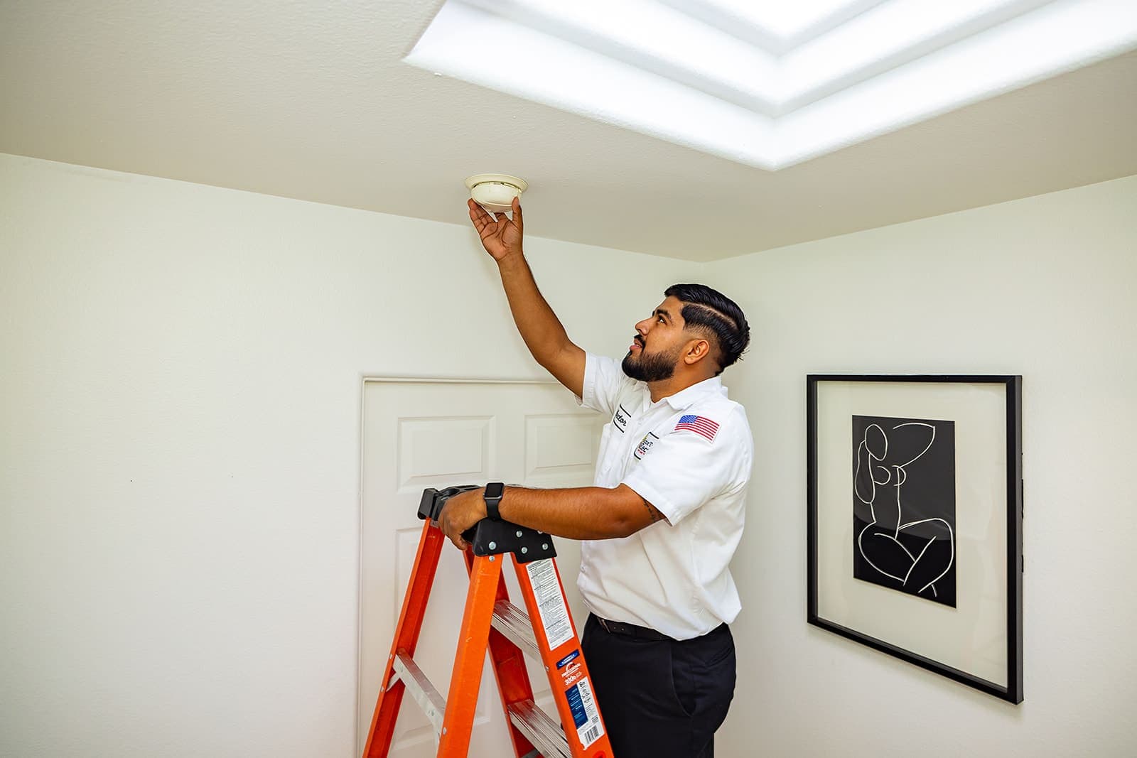 A circuit being serviced during a Home Team Electric visit in a Coachella Valley home