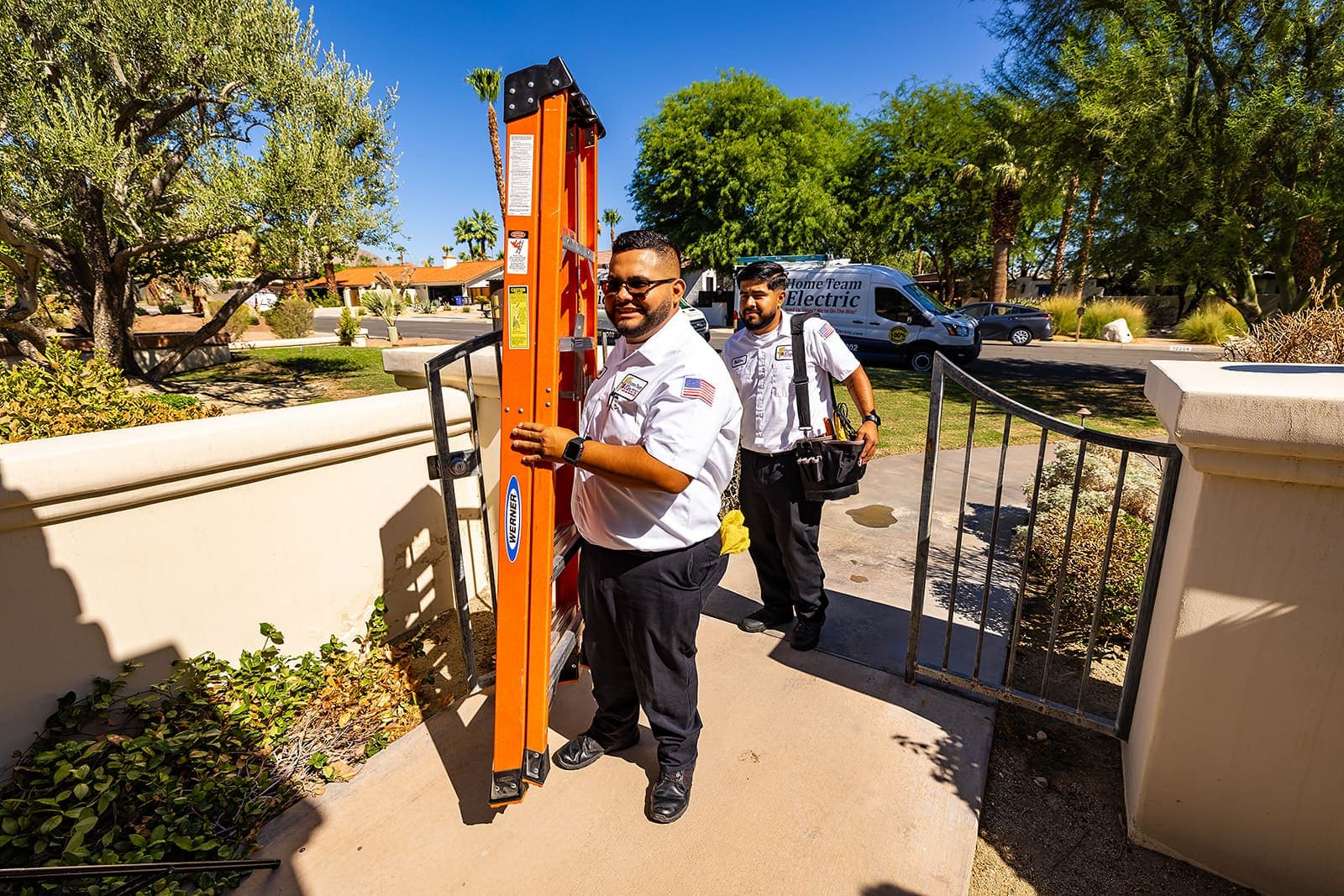 A circuit being serviced during a Home Team Electric visit in a Coachella Valley home