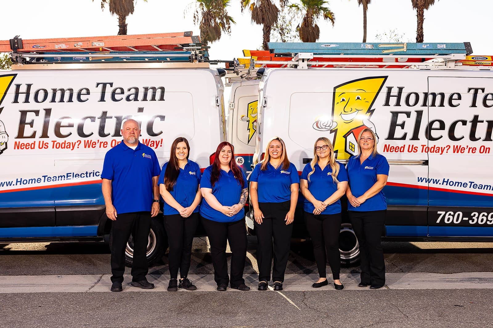 Home Team Electric electrician inspecting an electrical panel in a desert home, Coachella Valley California