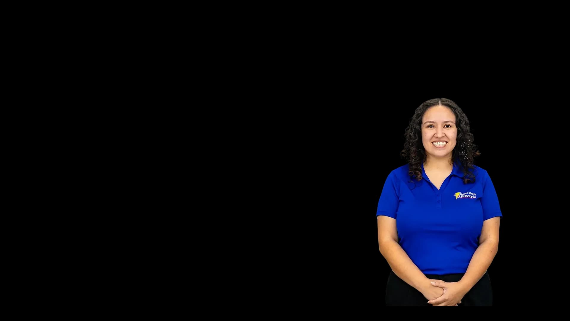 Alysha Muro, smiling Home Team Electric team member in a branded polo