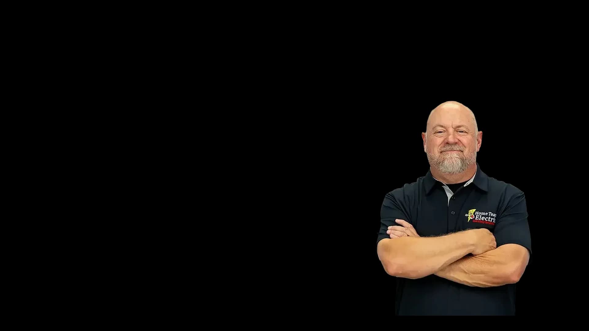 Frank Luersen, smiling Home Team Electric team member in a branded polo